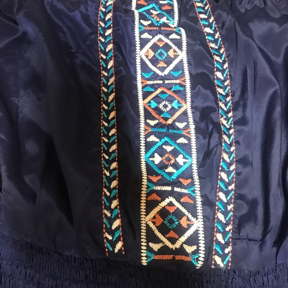 Vintage Navy Romper w/ Embroidered Detail by Angie - Picture 3 of 4